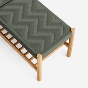 Alternative view of Catalina Bench | Basil Chevron Cord