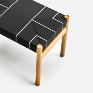 Alternative view of Metapa Bench | Grafik Black & Naturaline Pattern