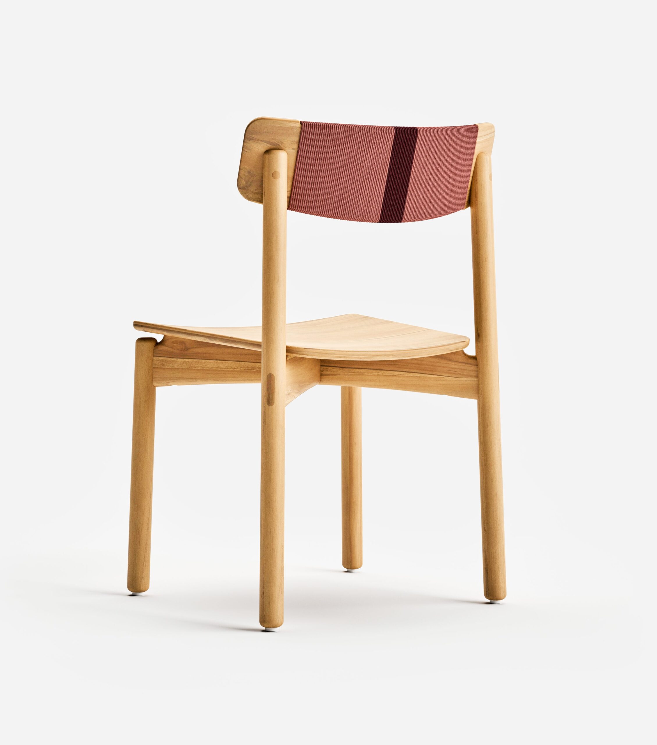 Masaya Stacking Chair | Coral & Burgundy Cord - Image 6