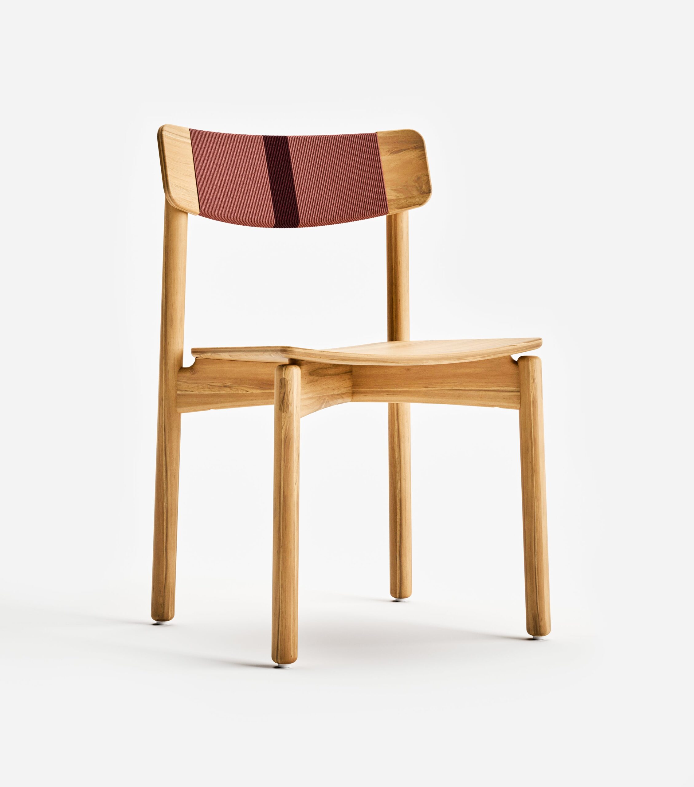 Masaya Stacking Chair | Coral & Burgundy Cord - Image 4