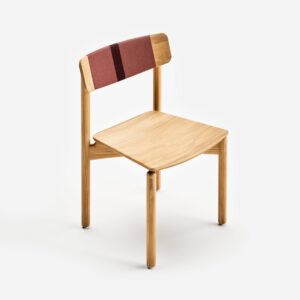 Alternative view of Masaya Stacking Chair | Coral & Burgundy Cord
