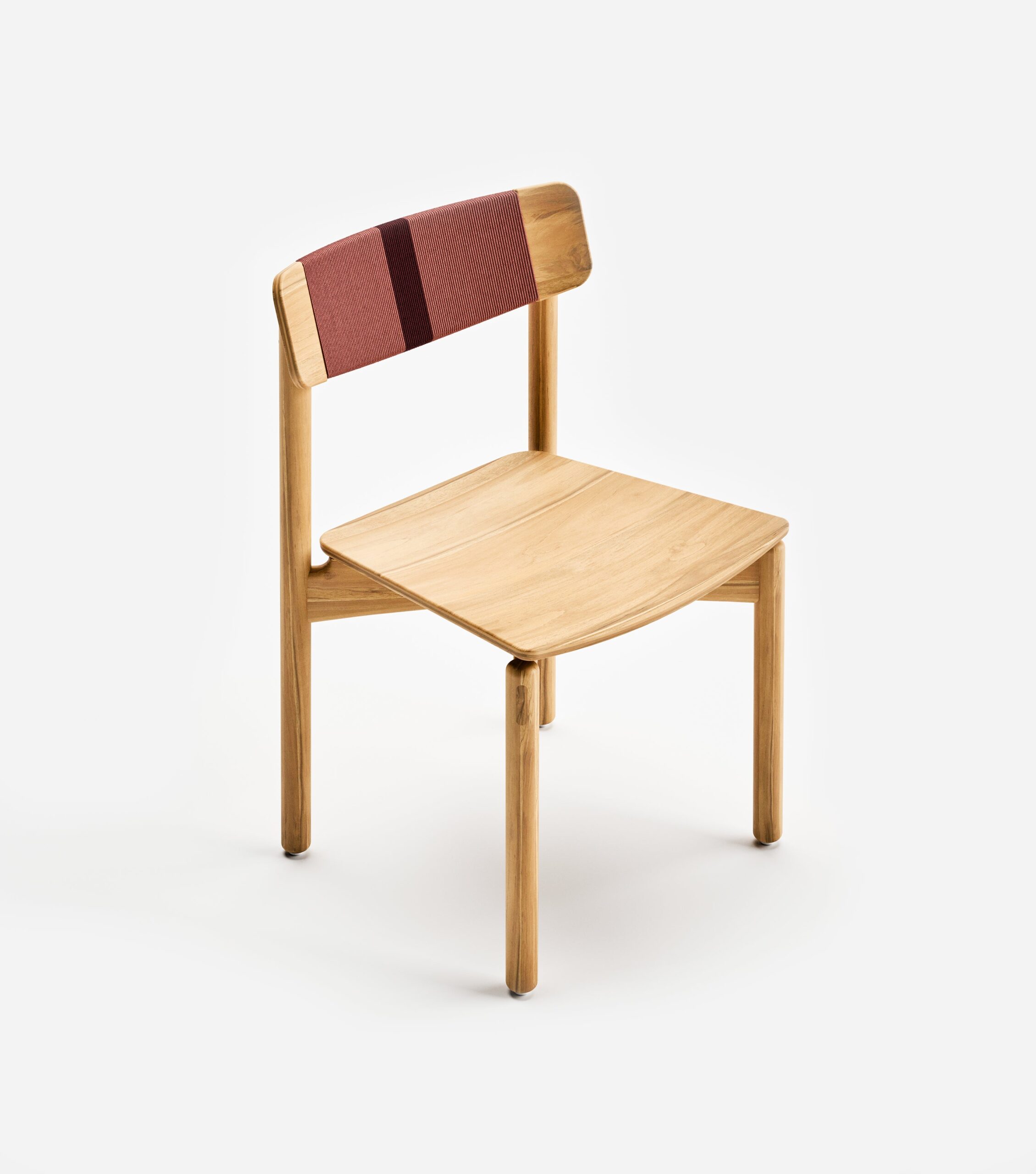 Masaya Stacking Chair | Coral & Burgundy Cord - Image 2