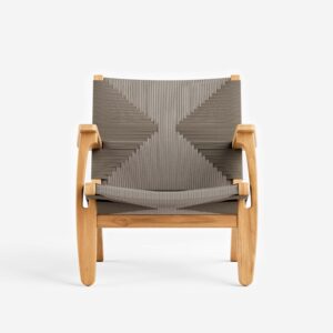 Alternative view of Masaya Armchair | Taupe Cross Braided Cord