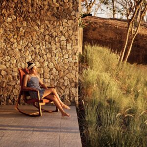 Arenal Outdoor Rocking Chair | Clay V Braided Cord