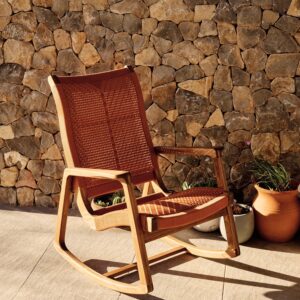 Alternative view of Arenal Outdoor Rocking Chair | Clay V Braided Cord