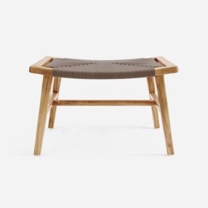 Masaya Ottoman | Taupe Cross Braided Cord