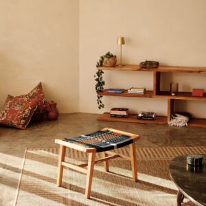 Alternative view of Masaya Ottoman | Mot Mot Pattern