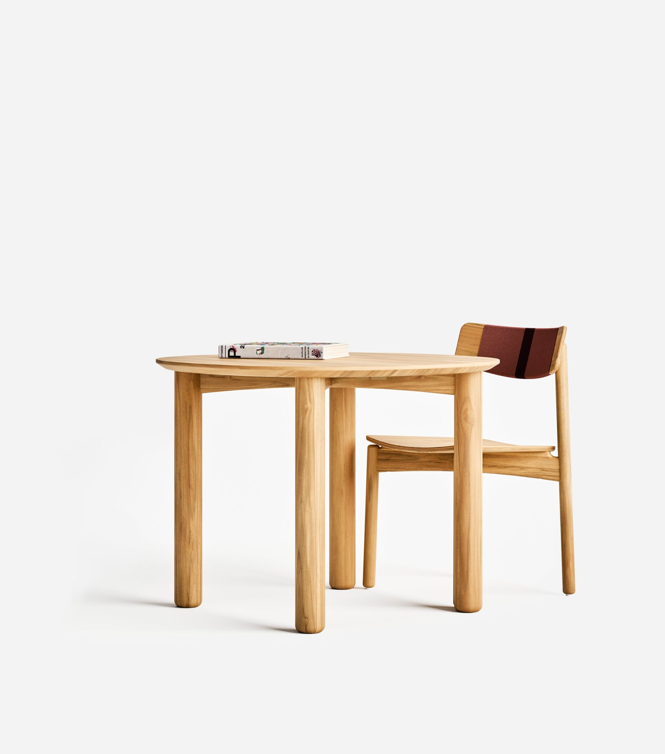 Masaya Stacking Chair | Coral & Burgundy Cord - Image 3